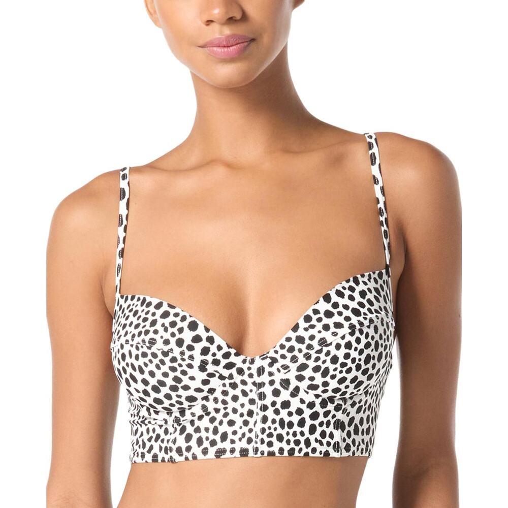 MICHAEL Michael Kors Women's Underwire Bikini Top Black/White Size Xs 0723